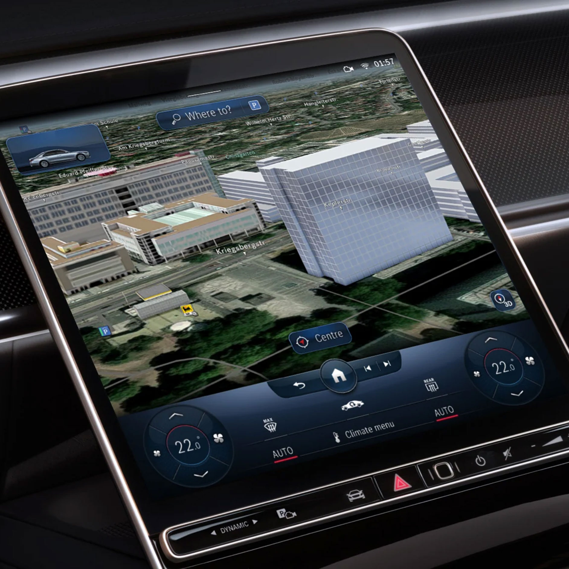 Satellitbilder | Navigation | Mercedes-Benz Navigering med satellitbilder.