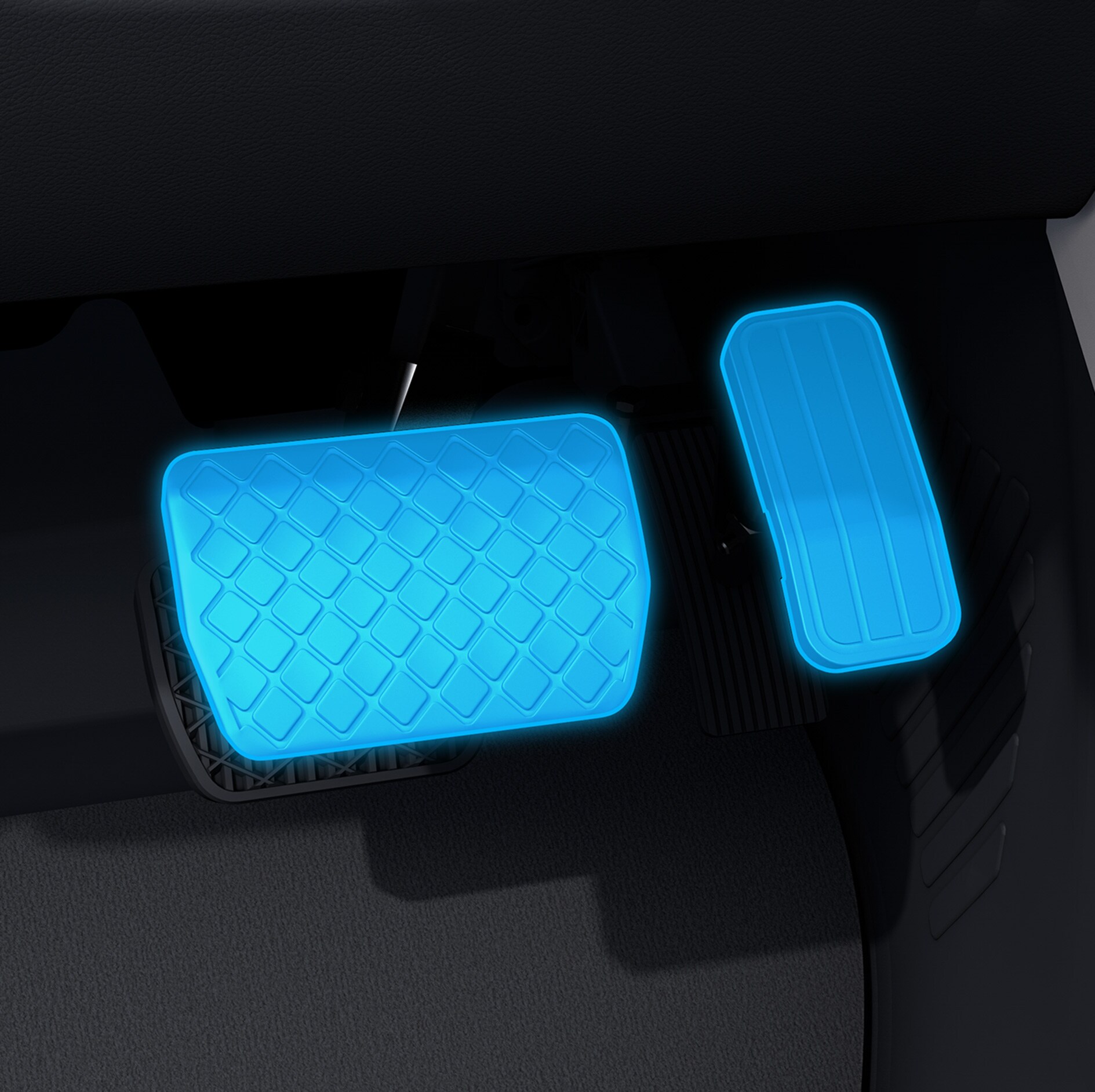 Pedalförhöjning | Körhjälpmedel | Mercedes-Benz En detaljerad bild av pedalförhöjningen i en funktionshinderanpassad bil.